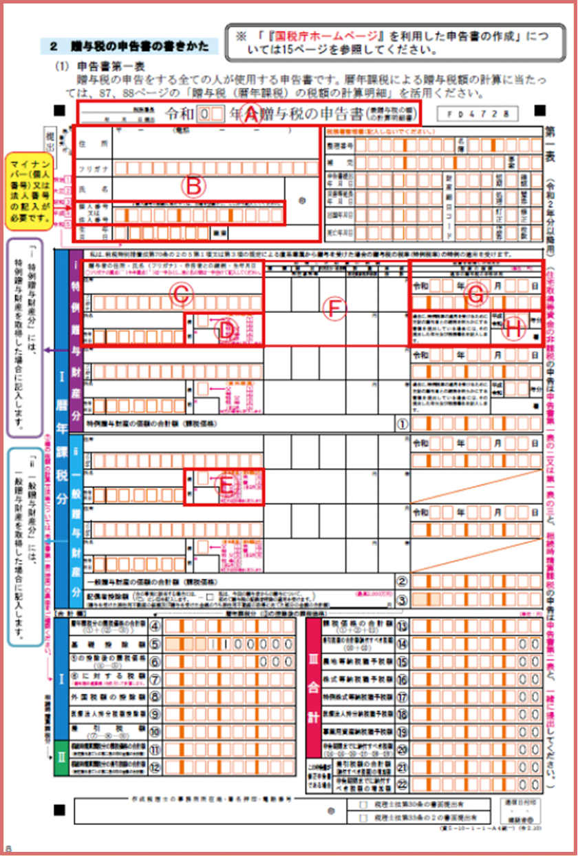 贈与税申告書の書き方｜贈与税を自分で申告する方法 | 日本最大級の