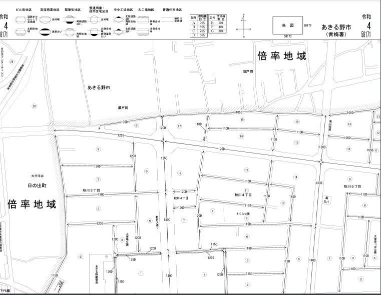 路線価図（東京都あきる野市）